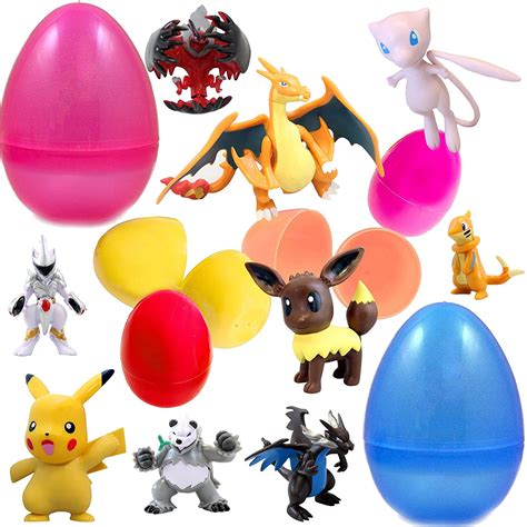 6 Pokemon Toy Filled Easter Eggs High Quality 2 3 Inch Figurines