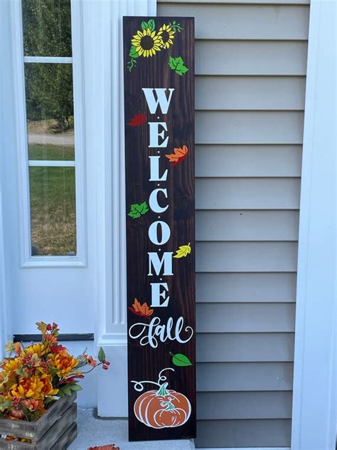 Wooden Fall Porch Sign Etsy