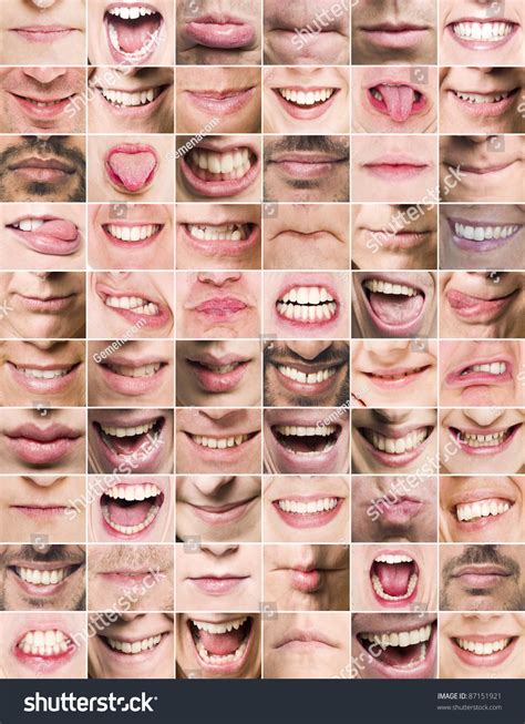 Collage Mouths Different Expressions Stock Photo 87151921 Shutterstock