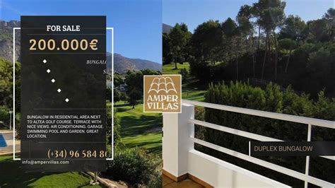 Duplex bungalow with views of the golf course in Altea (A302) - YouTube