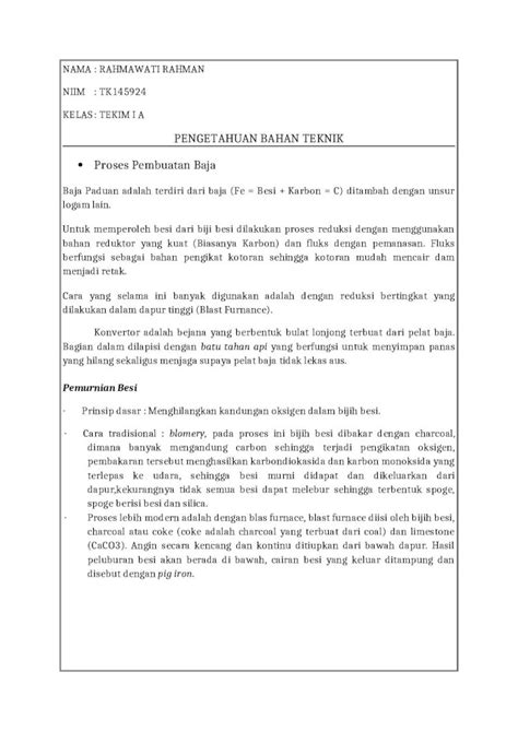 DOCX Proses Pembuatan Baja DOKUMEN TIPS