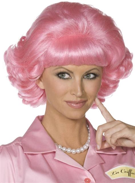 Frenchy Womens Pink Lady Wig Pink Frenchy Grease Costume Wig