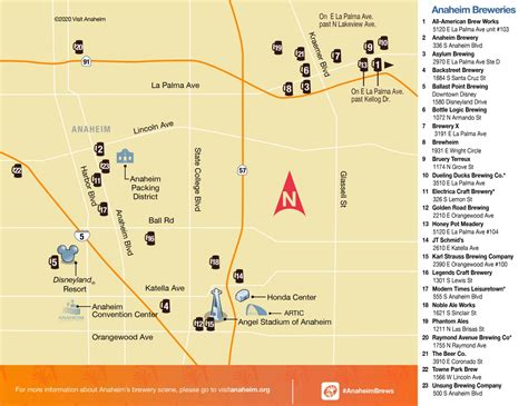 Anaheim Breweries Map - Ontheworldmap.com