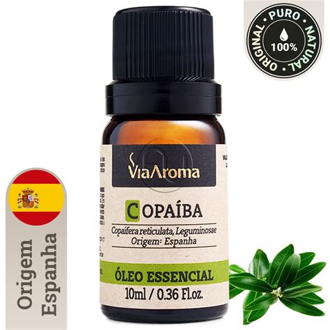 Óleo Essencial Copaíba Via Aroma 100 Puro 10 ml Aflui A Sua