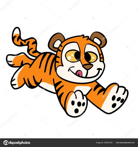 Running Tiger Vector Wildlife And Predators Vector Footage Of A