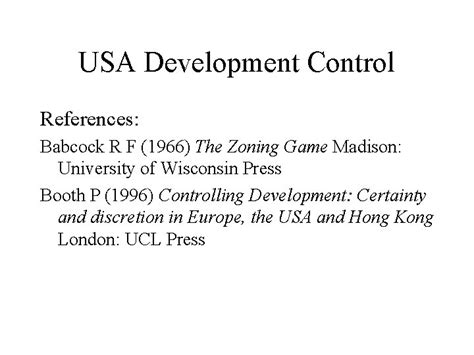 Usa Development Control Legal Foundation Origins Of Zoning