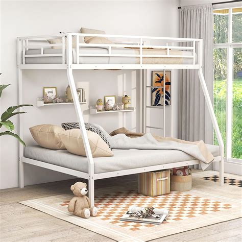 Giantex Litera De Metal Cama Individual Sobre Matrimonial Con Escalera