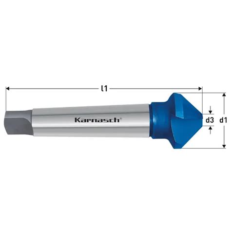 Karnasch Hss Xe Blue Tec Coated Countersink Din Type D Degree