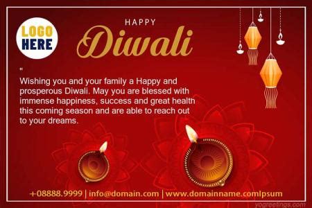 Business Diwali Greeting Cards With Fireworks