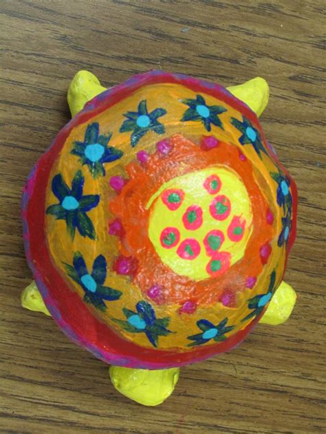 Mexican Oaxacan Style Terra Cotta Clay Turtle Sculpture With Removable