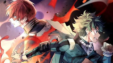 Anime My Hero Academia Shoto Todoroki Izuku Midoriya Wallpaper Images