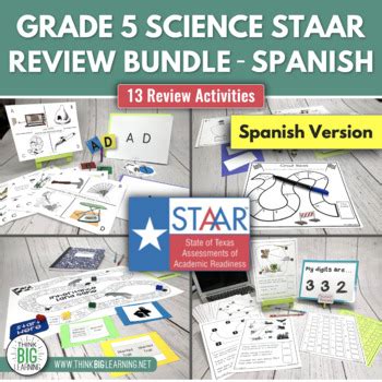 Spanish Th Grade Staar Science Review Bundle By Think Big Learning