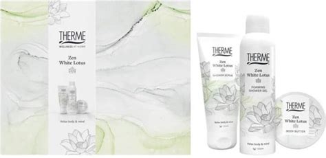 3x Therme Wellness Treatment Geschenkset Zen White Lotus 1 Set Bol