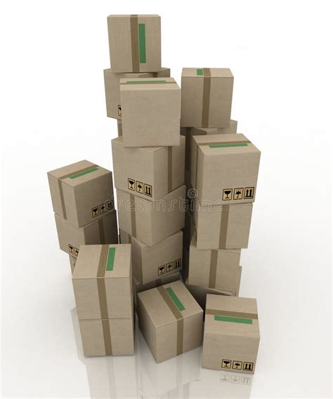 Huge Piles Of Cardboard Boxes Stock Illustration Illustration Of Real