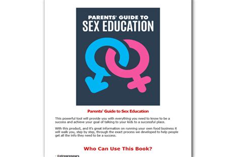 Parents Guide To Sex Education Plr Database