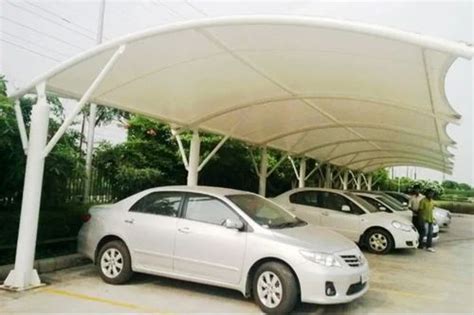 Tunnel PVC Tensile Membrane Car Parking Structures Paint Coated At