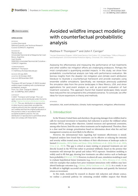 PDF Avoided Wildfire Impact Modeling With Counterfactual