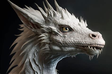 Premium Ai Image A White Dragon With A Big Nose And A Big Nose