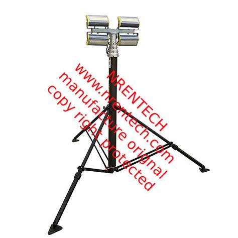 4 2m Tripod Mounted Pneumatic Telescopic Mast Tower Light 4x120W LED Lamps