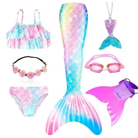Mädchen Badeanzug Meerjungfrau Schwänze Strand Badeanzug Kostüme mit Monoflossen Bikini