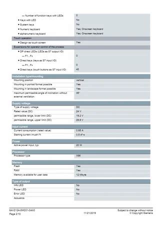 Siemens Inch Tft Display Simatic Hmi Tp Comfort Model Name