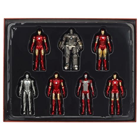 Pack 7 Estatua Action Figure Colecionável Homem de Ferro Iron Man MK1