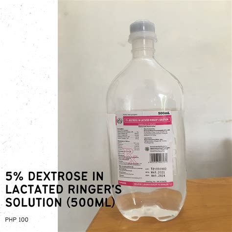 5 Dextrose In Lactated Ringer S Solution 500ml Health Nutrition