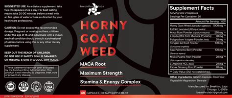 Horny Goat Weed 1000mg Max Strength With Maca Root Ginseng Tongkat