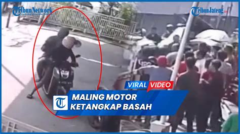 Detik Detik Maling Motor Apes Kepergok Dikejar Puluhan Karyawan Youtube