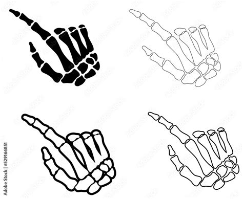 Human Skeleton Hand Illustration Of A Skeleton Hand With Index Finger