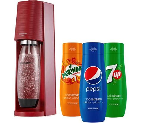 SET SodaStream Terra Red Sirup Sodastream Pepsi 440 Ml Sirup