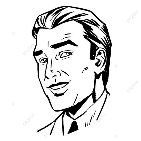 Man Face Smiling Sketch Graphics Person Outline Man Vector, Person ...