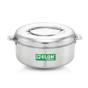 Elon Stainless Steel Double Wall Insulated Hot Pot Serving Bowl Casserole Ml Amazon In