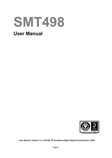 Smt498 User Manual Manualzz