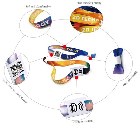 Customized Rfid Wristband Disposable Ntag Events Woven Bracelets