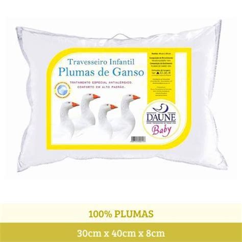 Travesseiro Infantil Plumas De Ganso Daune Travesseiros