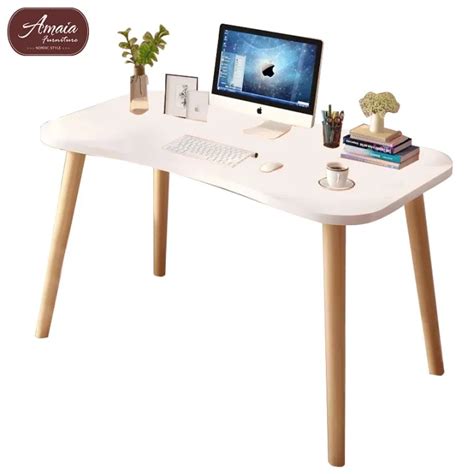 Table Amaia Furniture Natural Pine Wood Computer Study Desk Working