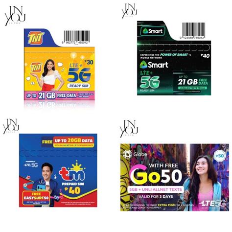 Sim Card For Globe Tm Smart Tnt Dito 5g With Free Data Lazada Ph