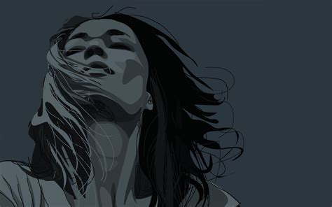 Fondos de pantalla cara dibujo ilustración mujer monocromo