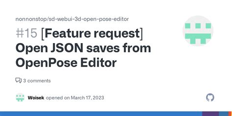 Feature Request Open JSON Saves From OpenPose Editor Issue 15