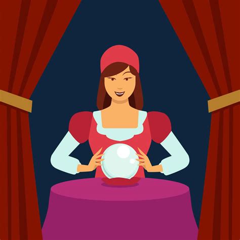 Fortune Teller Flat Illustration Vector 187129 Vector Art At Vecteezy