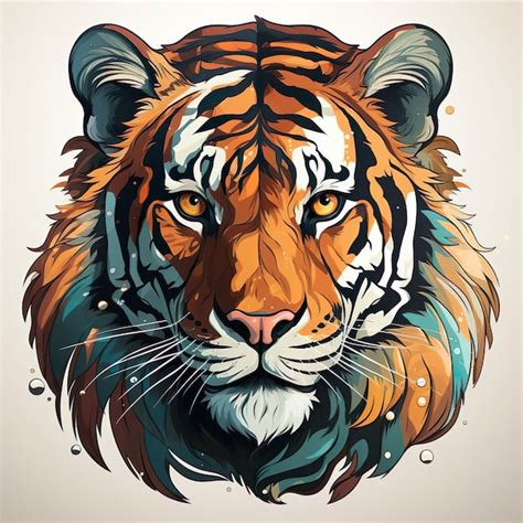 Premium Ai Image Tiger Head Illustration Isolated Background Ai Generated