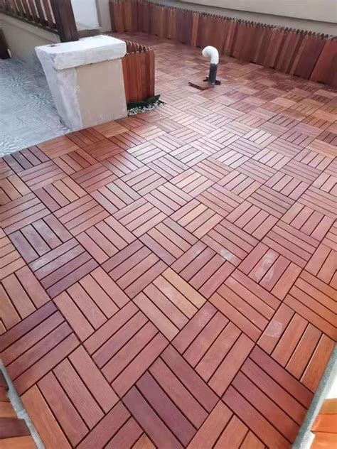 Solid Merbau Teak Ipe Kompass Out Door Wood Flooring Garden Wood Flooring With Plastic Base