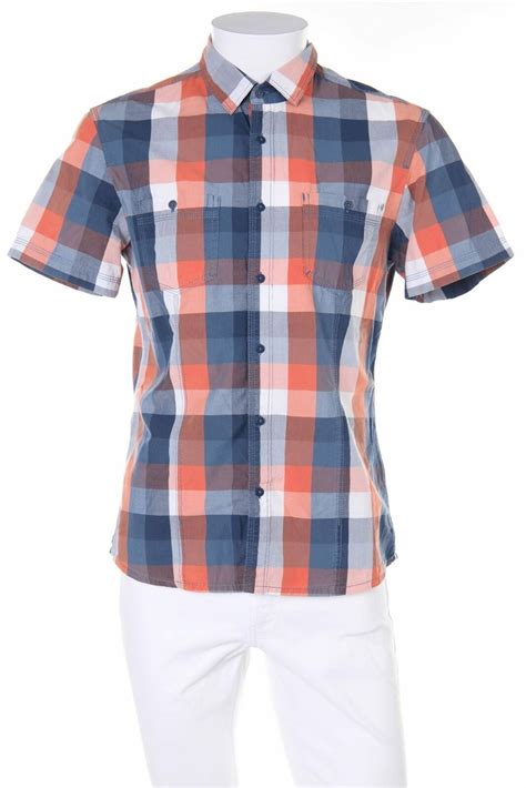 Celio Hemd Kurzarm Karo Kariert M Blau töne Men casual Mens tops Shirts