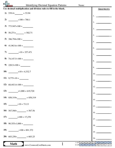 Decimal Worksheets | Free - Distance Learning, worksheets and more: CommonCoreSheets