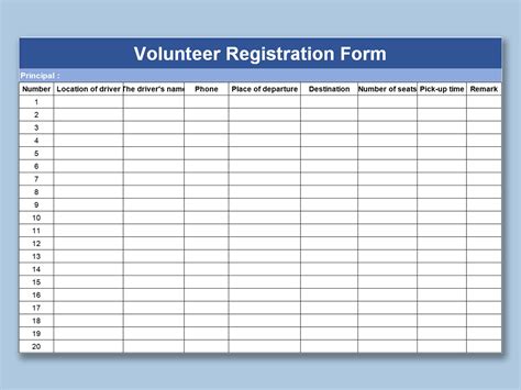 Excel Of Volunteer Registration Form Xlsx Wps Free Templates