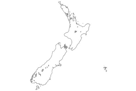 New Zealand Physical Map Blank