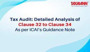 Tax Audit Detailed Analysis Of Clause 32 To Clause 34 As Per ICAI S