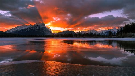 1920x1080 Nature Landscape Mountain Canada Alberta Snow Winter Trees