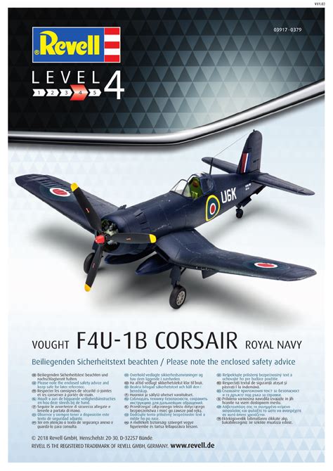 Manual Revell Set Airplanes F U B Corsair